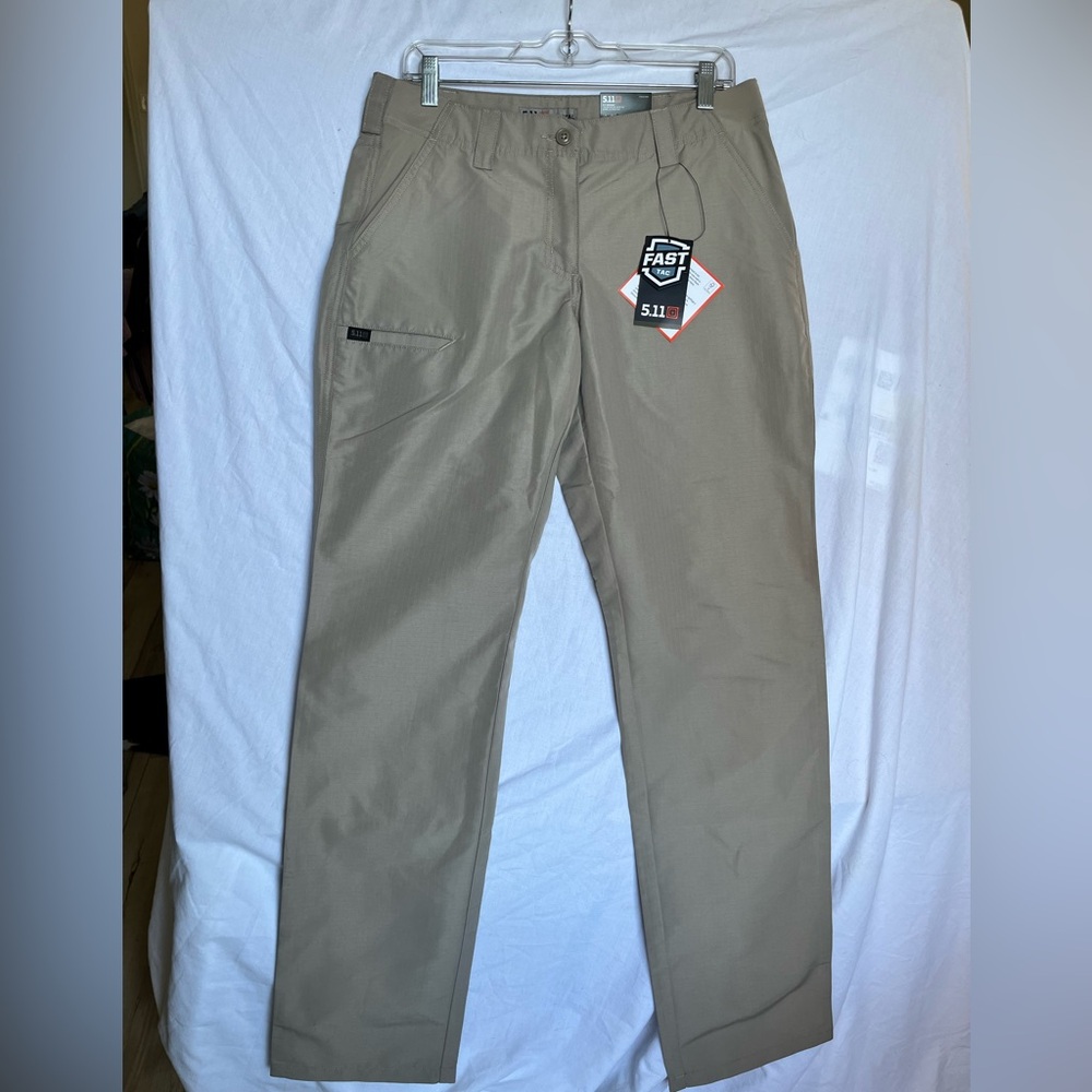 5.11 Tactical women’s fast-tac urban pant size 10 long in khaki NWT - Picture 2 of 11